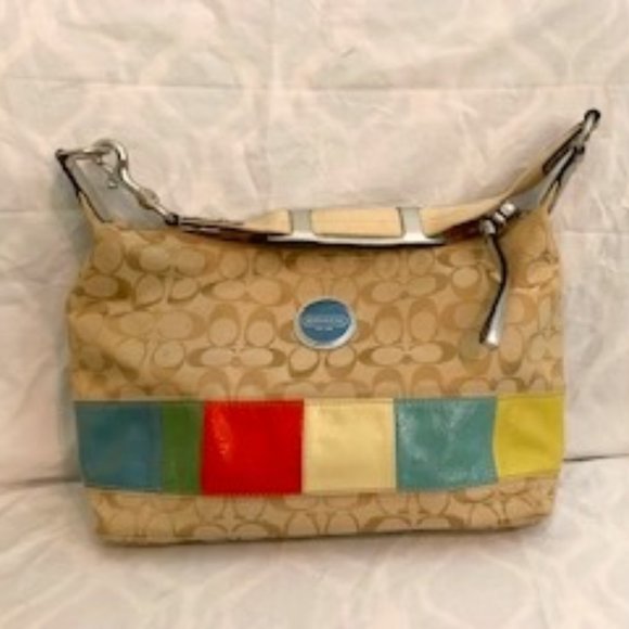 Coach Signature Canvas Leather Handbag - Picture 1 of 13